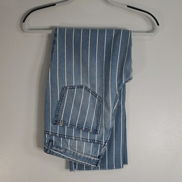 Buffalo David Bitton Blue Striped Ankle Jeans - Picture 1 of 9
